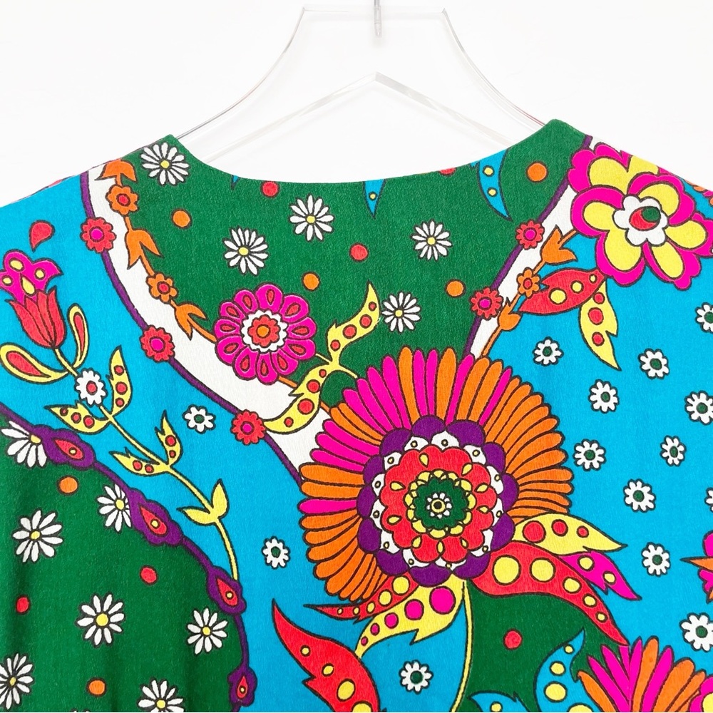 Vintage 1960s Sleeveless Hawaiian Vest Flower Power Size 18 - Picture 8 of 8